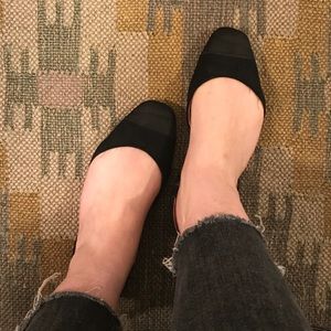 Zara faux suede sling back ballet flats